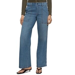 Sanctuary High Rise Wide Leg Straight Jeans‎ Starstruck Denim Army Pant Size 28